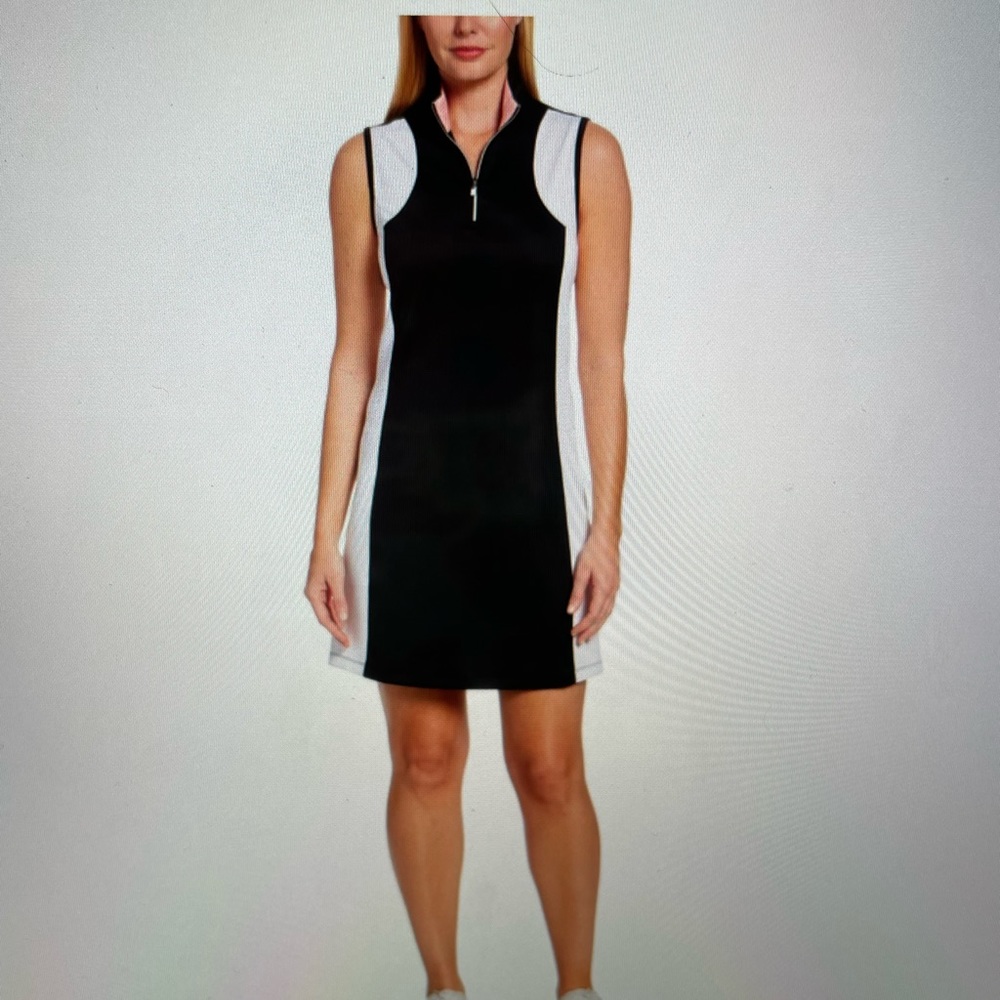 PGA Tour Golf Sleeveless Dress Black and White Size Large